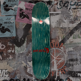 NEVER BITE Skateboard Deck / Cyan & Red / 8.0"